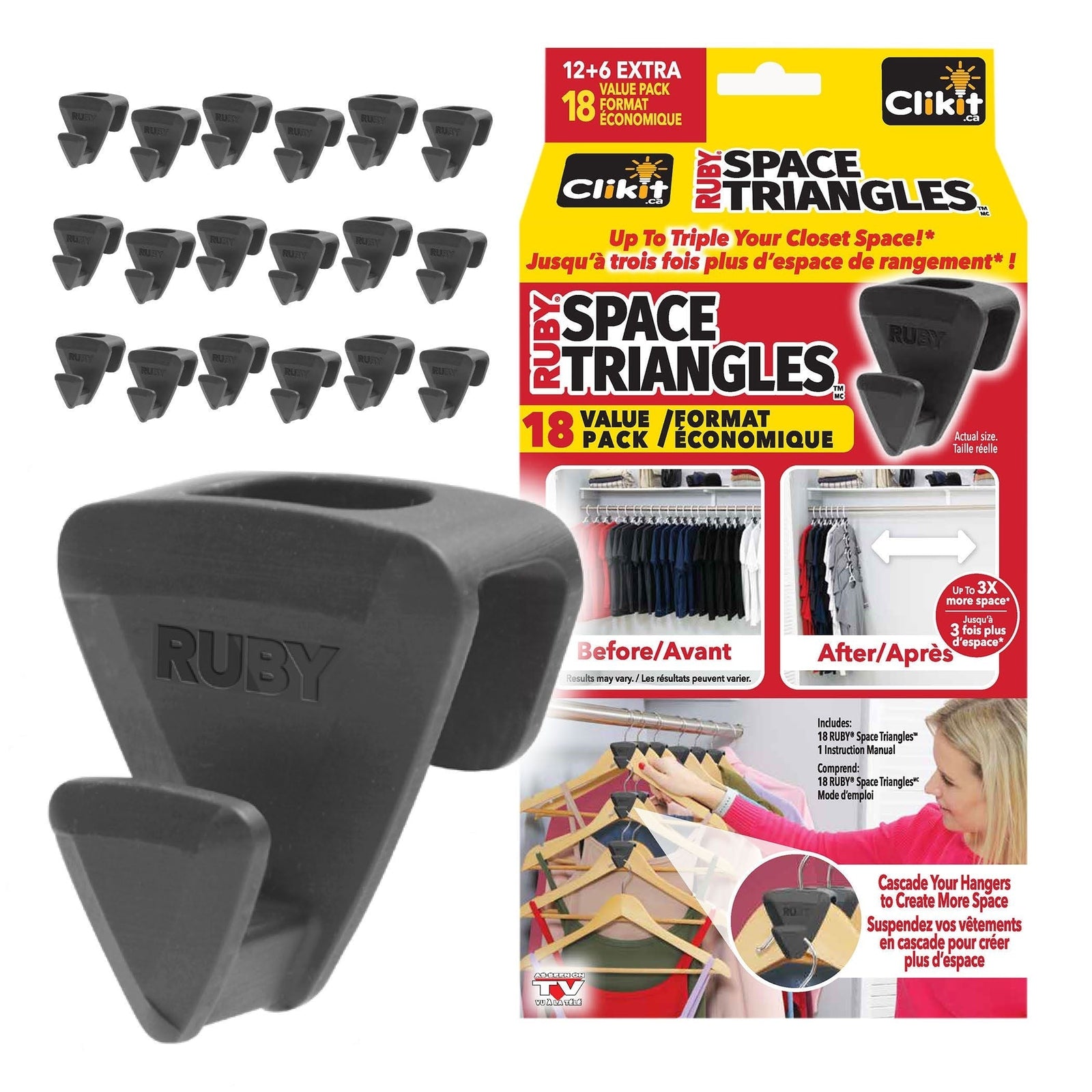 Ruby Space Saver Triangles, Black, 18-pk C4Q7 - product image 1