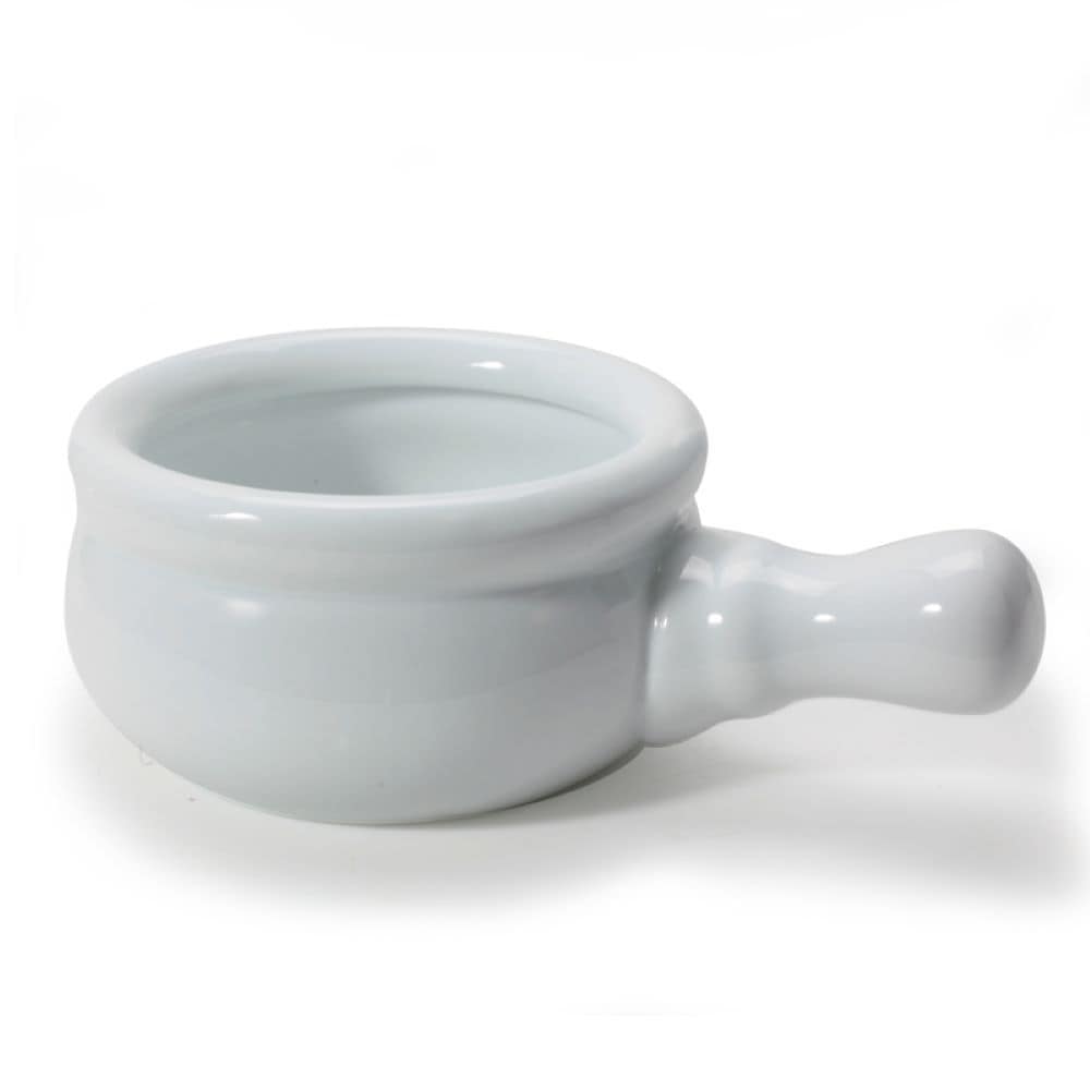 Porcelain Onion Soup Bowl, Microwave/Dishwasher Safe, White, 300-mL Q6J1 - product image 1