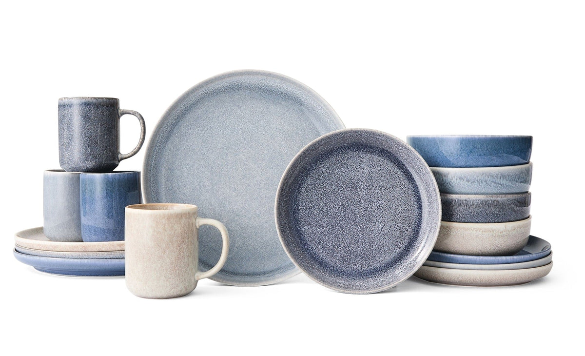Agora 4-Tone Stoneware Dinnerware Set with Mugs, Serves 4, 16-pc, Coastal Blue N8C1 - product image 1