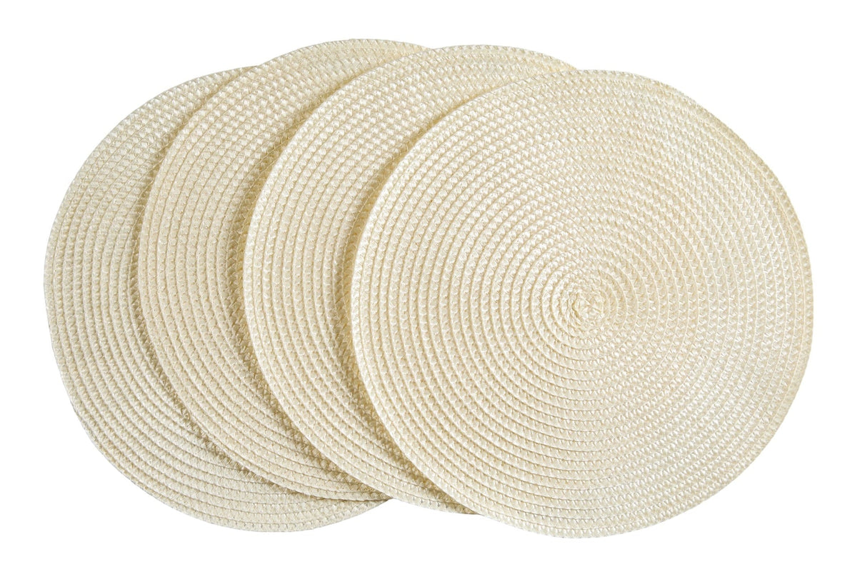 Braided Round Placemats, Cream, 4-pk K9O1 - product image 1