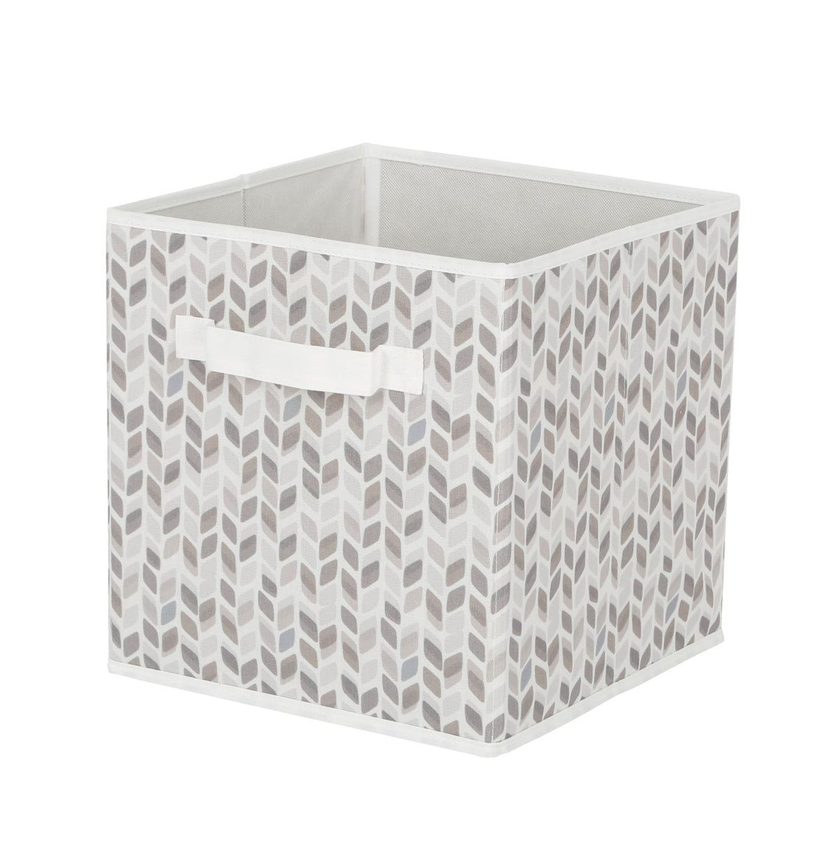 Cube Fabric Drawer Basket, White and Grey Tiled, 10.5 x 10.5 x 11-in C0V1 - product image 1