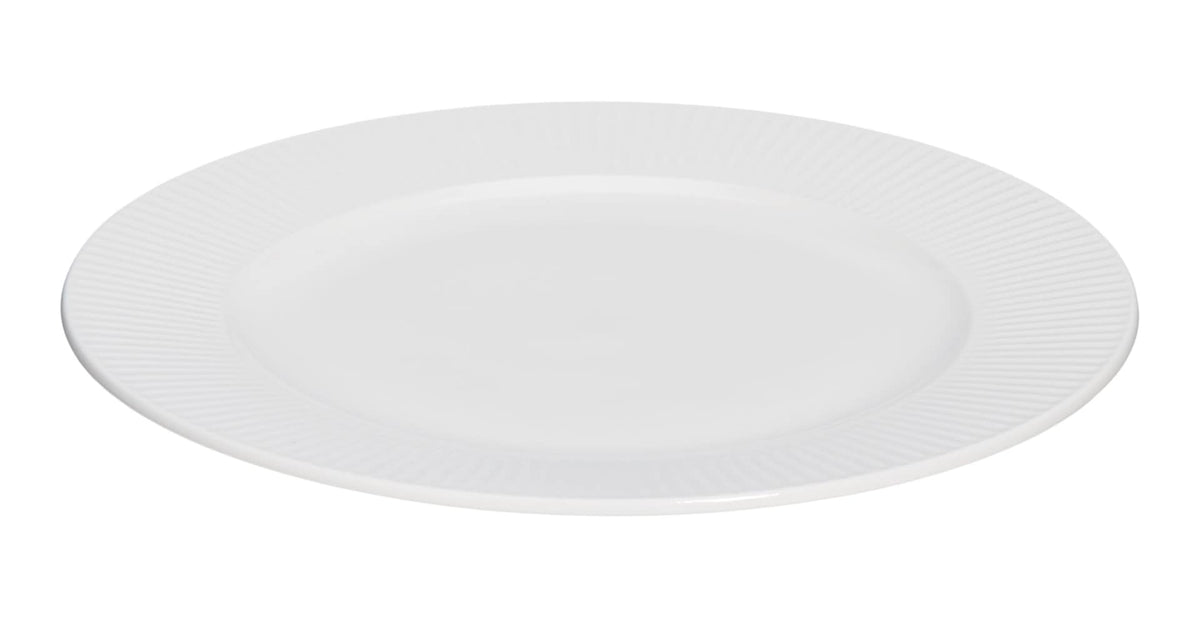 Highbury Ribbed New Bone Dinner Plate, 1-pc, White O4U4 - product image 1