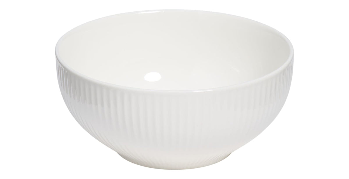Highbury Ribbed New Bone Low Bowl, 1-pc, White B2A3 - product image 1