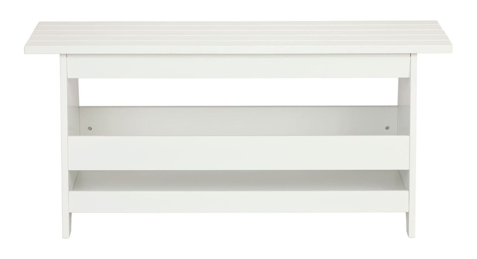 Kya Wooden Entryway Bench with Storage Rack, White T5K5 - product image 1