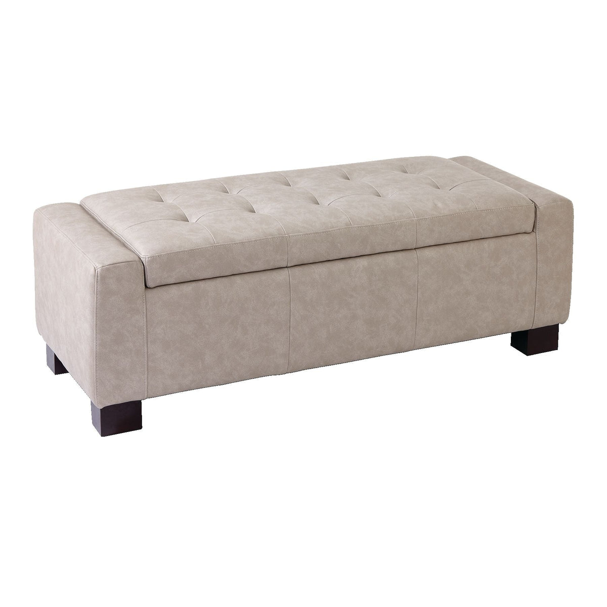 Louisa Upholstered Hinge-Top Storage Ottoman/Bench With Padded Seat, Light Grey U9U7 - product image 1