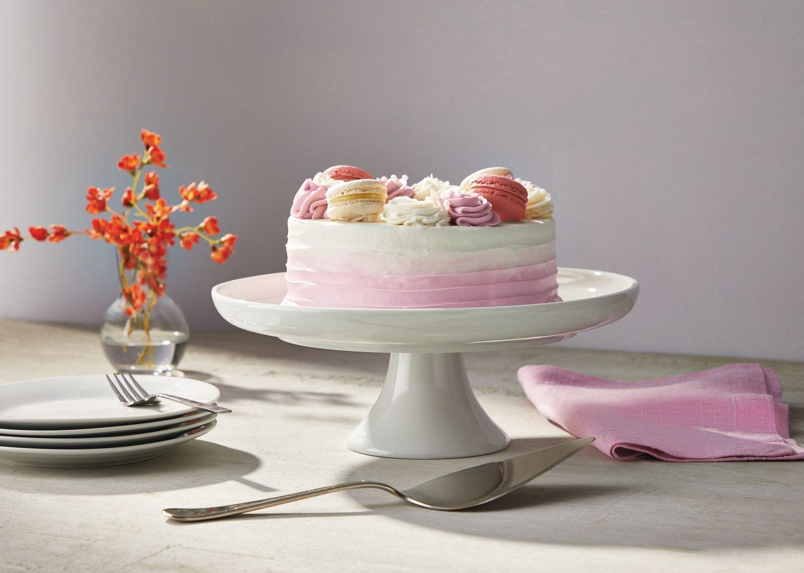 Porcelain Multi-Functional Cake Stand, White, 11.75-in E3W6 - product image 3