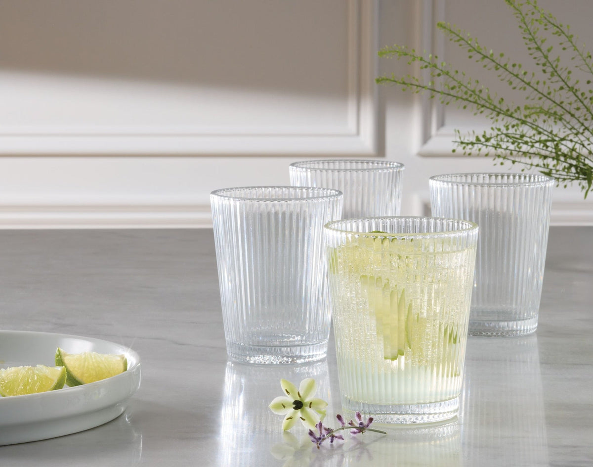 Ribbed DOF Dinner Glass Set, Lead-free, 4-pc S7R6 - product image 5