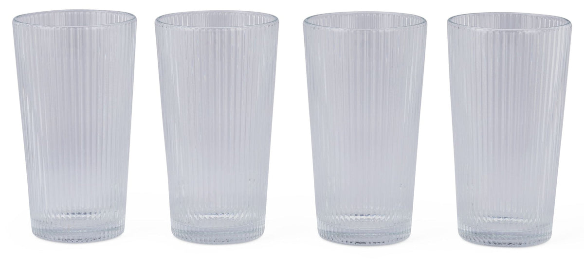Ribbed High Ball Glass Set, Lead-free, 4-pc R2H4 - product image 4
