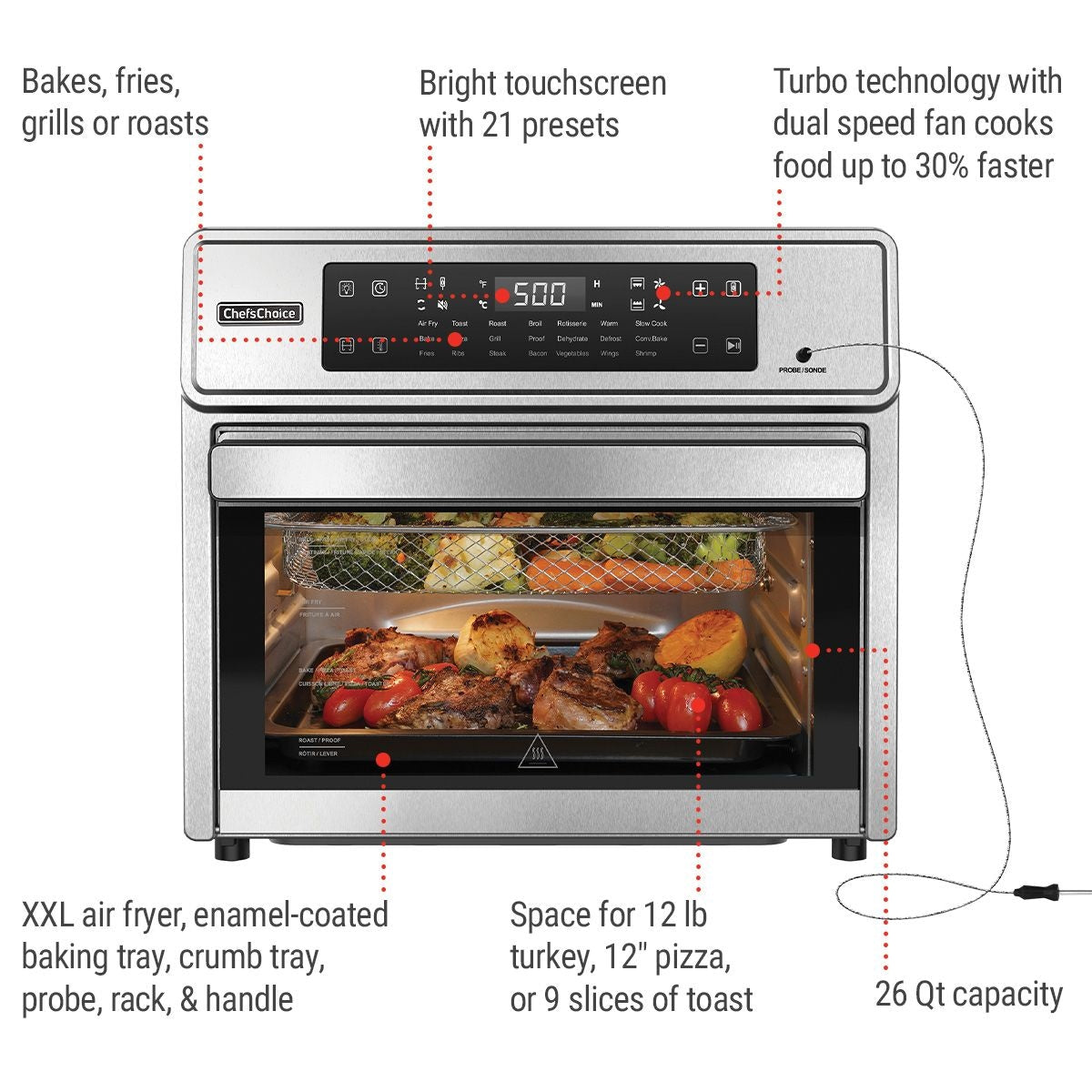 Performance Digital Air Fryer with Smart Probe, 26-qt K9Y8 - product image 2