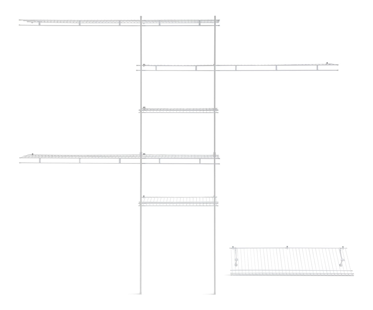 Deluxe Shelf & Rod Closet Organizer System Kit, 5-ft x 8-ft H6C2 - product image 1