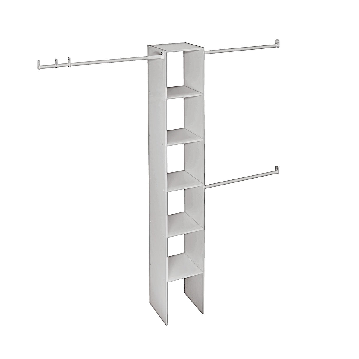 Expandable Closet Organizer Kit with 3-Closet Rod, White, 12-in S4H1 - product image 1