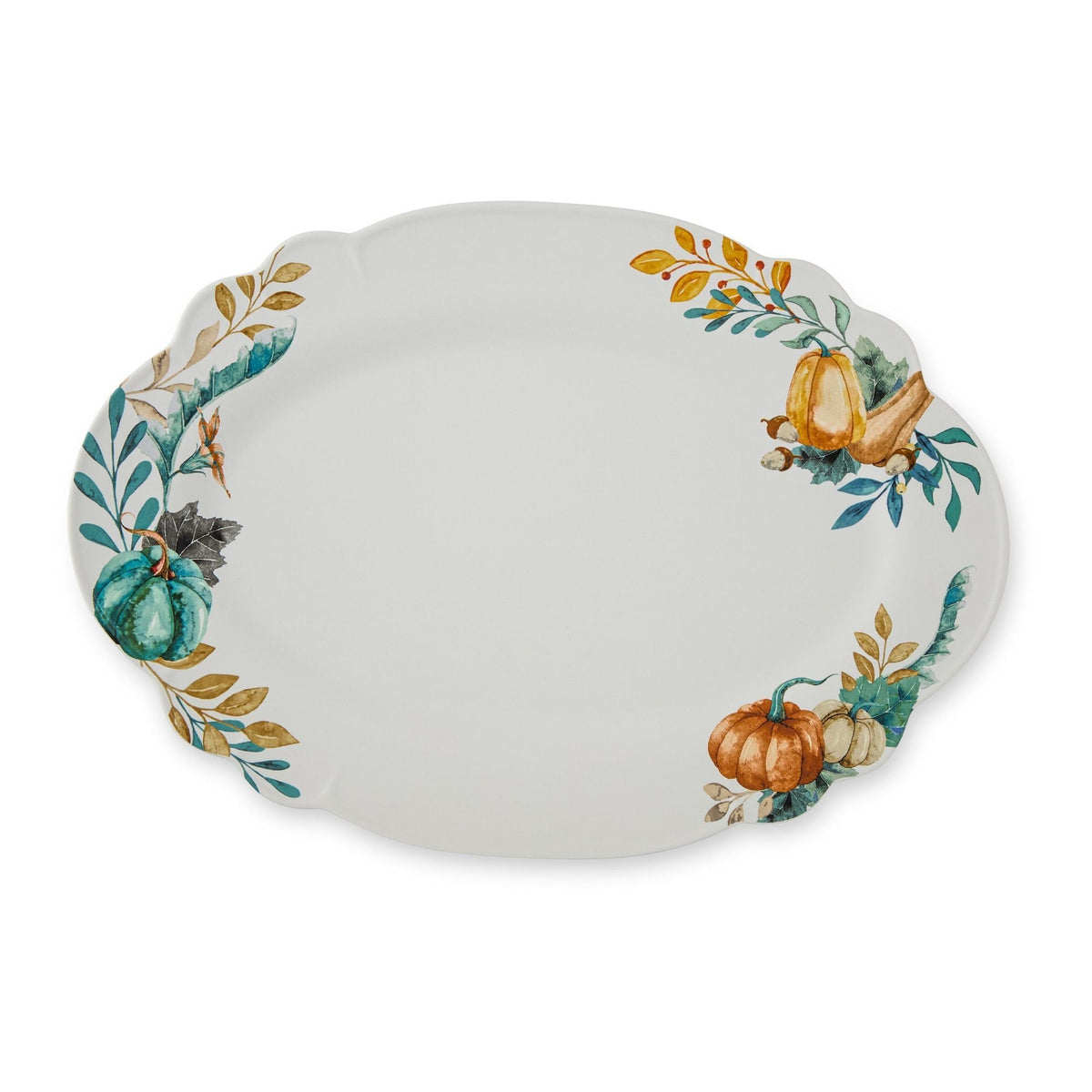 Home Dishwasher Safe Stoneware Harvest Oval Platter R2Y8 - product image 1