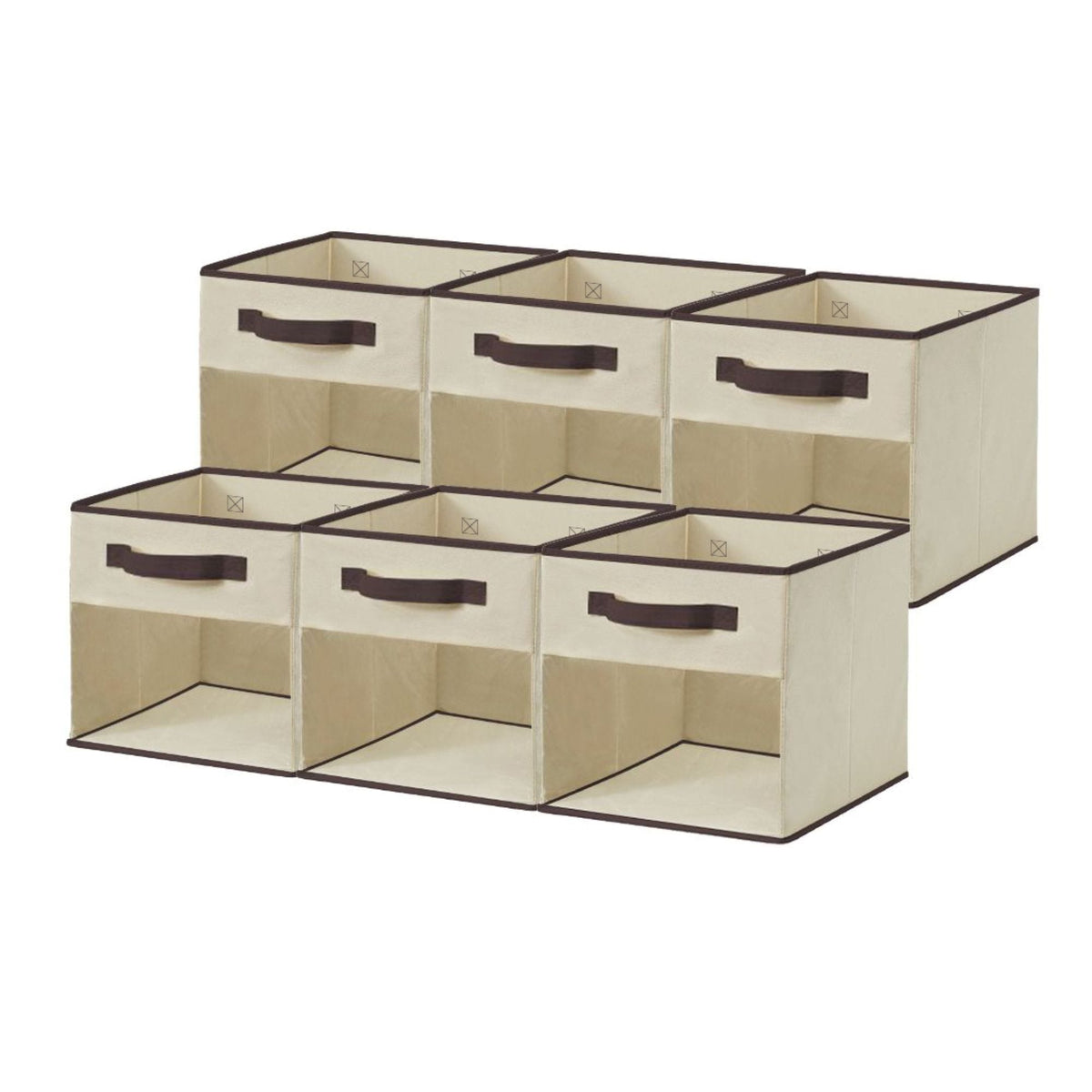 Collapsible Transparent Front Cube, 11-in, 6-pk, Beige T9Y3 - product image 2