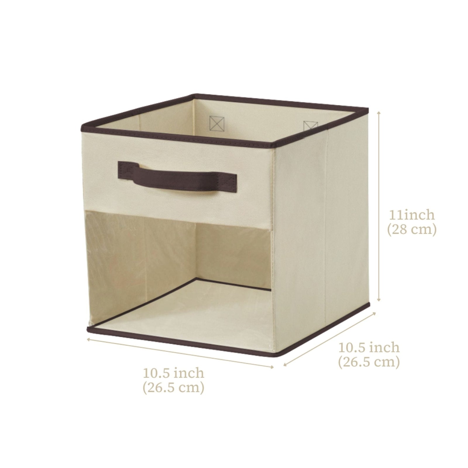 Collapsible Transparent Front Cube, 11-in, 6-pk, Beige T9Y3 - product image 7