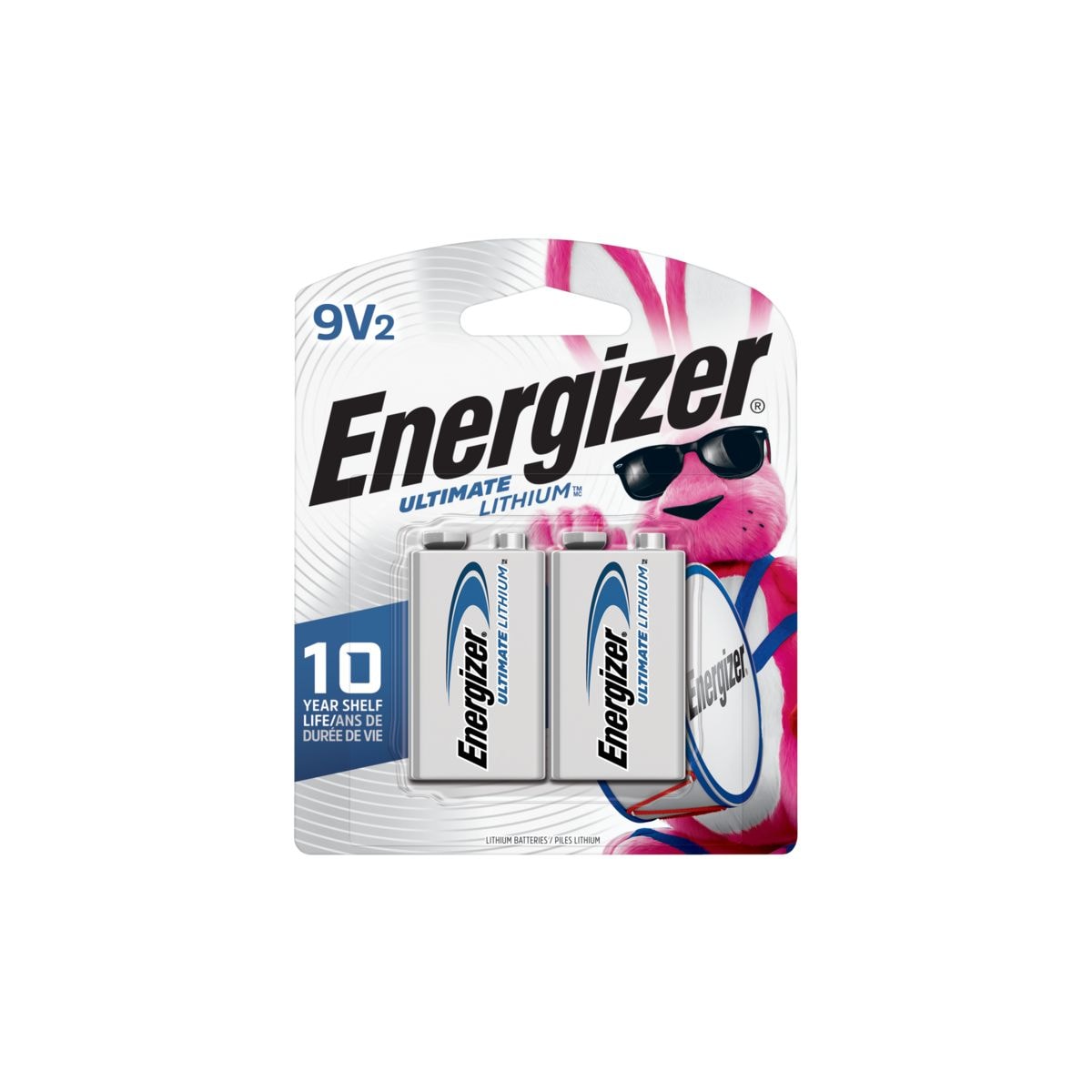 2-pk 9V / 9 Volt Lithium Batteries, EZ Turn Lock, PowerSeal U2H4 - product image 1