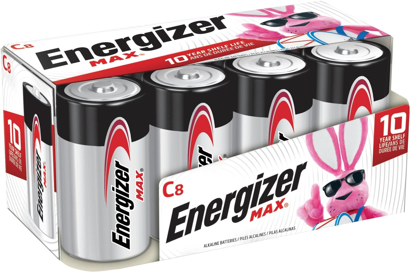 Max C Batteries, Long Lasting, All Purpose, Alkaline, 8-pk A6W1 - product image 1