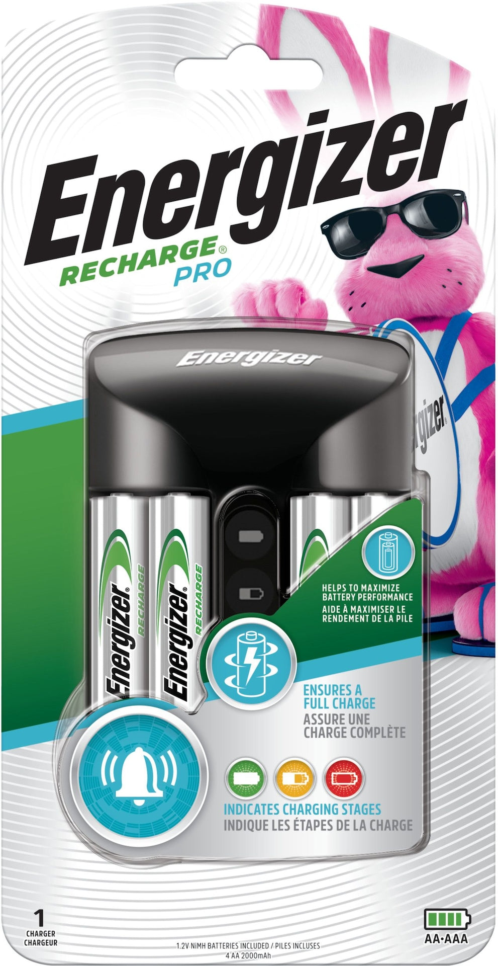 Recharge Pro CHPROWB4 AA /AAA Rechargeable Battery Charger with 4 AA NiMH Batteries Q3S1 - product image 1