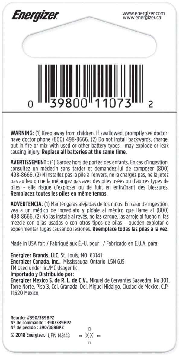 Silver Oxide 1-pk 390/389 LR1130 AG10 1.5V / 1.5 Volt Button Cell Battery R2J2 - product image 2