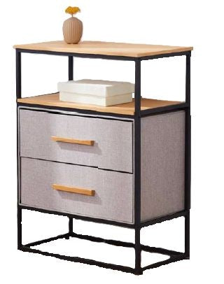 Fabric 2-Drawer 1-Shelf Storage Organizer, Wood X0I8 - product image 1