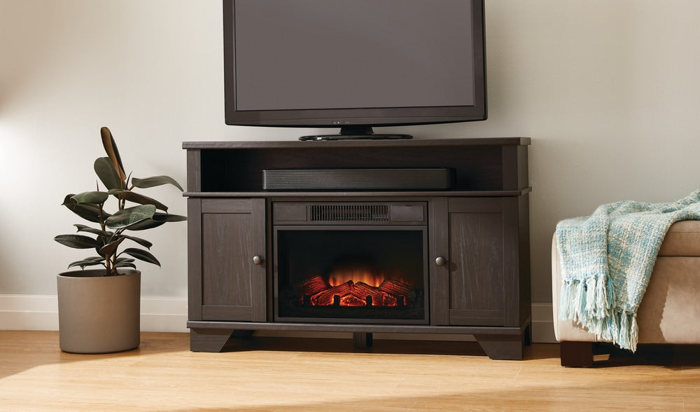 Hamilton Electric Fireplace TV Stand, 44.5-in, 1500W, Brown Cappucino N9S2 - product image 8
