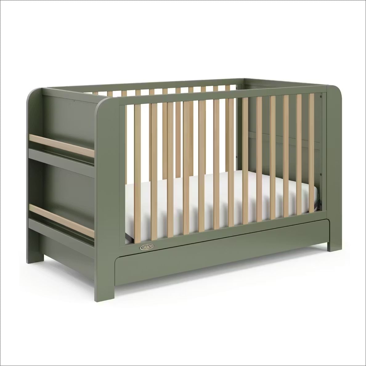 Read-with-Me 4-in-1 Crib with Drawer - Olive/Driftwood X5V3 - product image 1