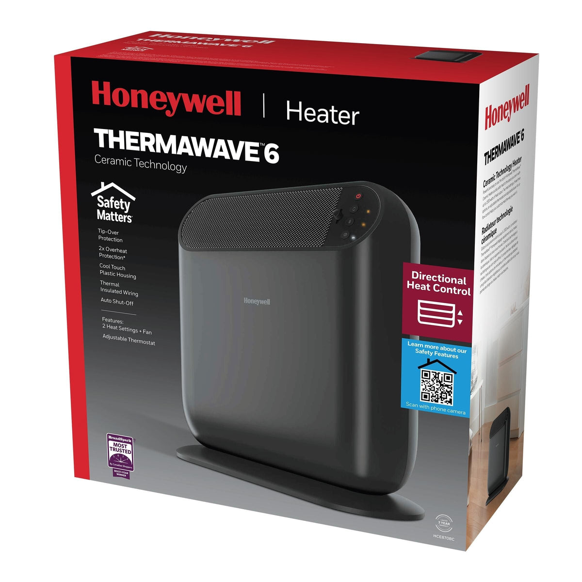 ThermaWave 6 Ceramic Space Heater, 1500W, Black Z6Y0 - product image 4
