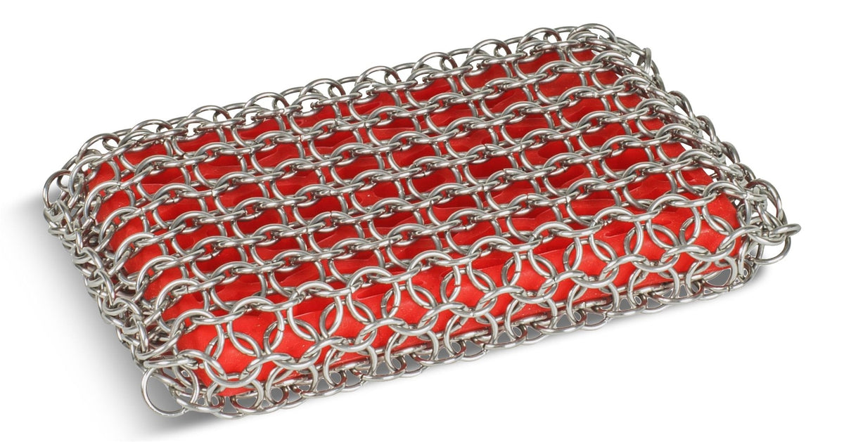 Dishwasher-Safe Cast Iron Scrubbing Pad, Red K6S1 - product image 1