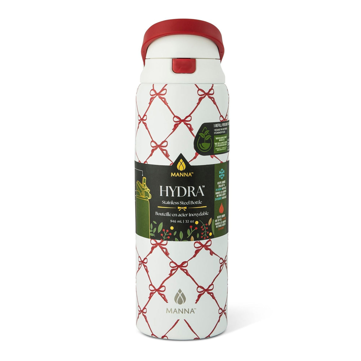 Hydra 946-mL Stainless Steel Bottle with Bows Design M5X0 - product image 3