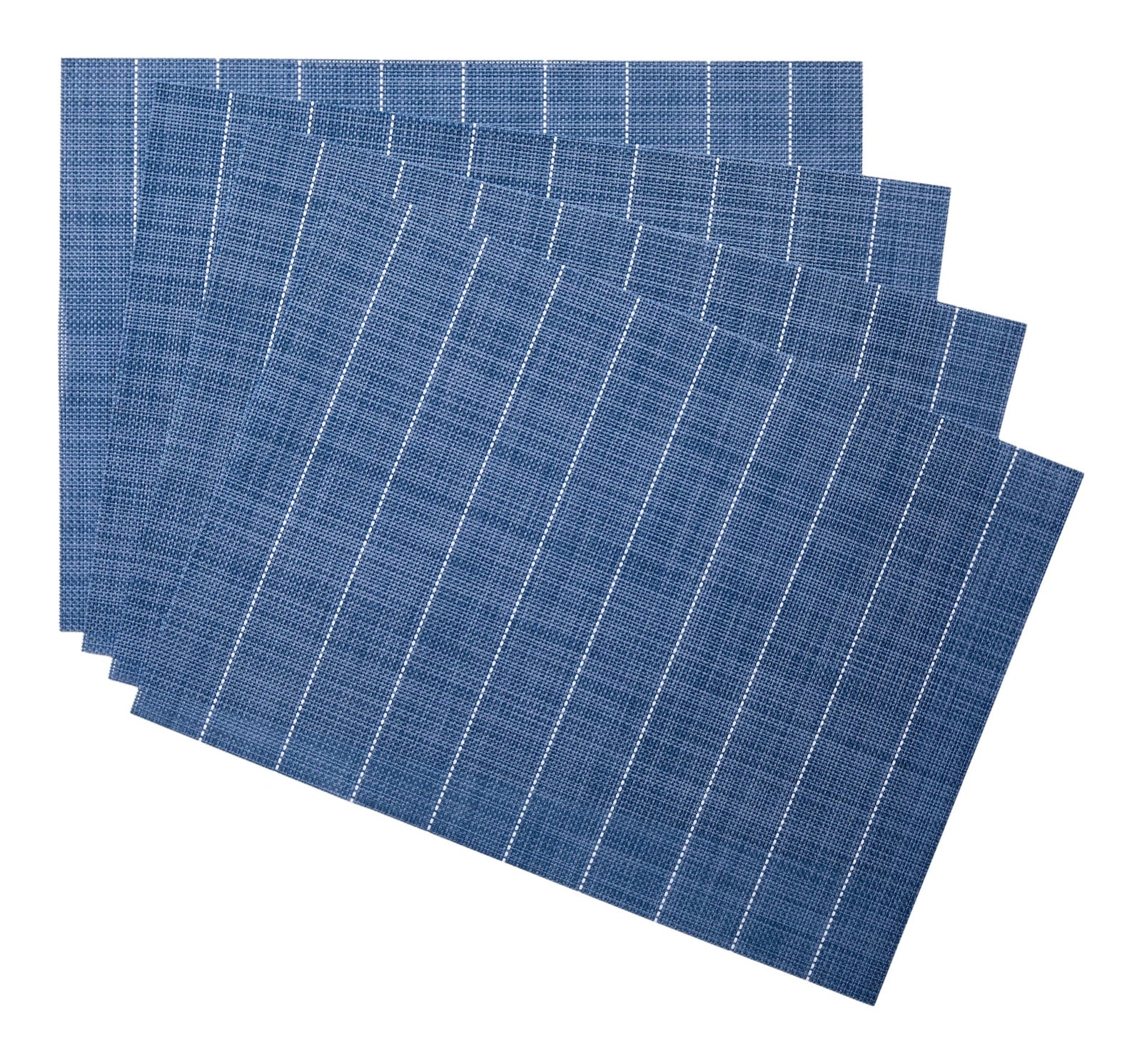 Blue Striped Woven Textilene Placemats, 13-in x 18-in, 4-pk J3J5 - product image 1