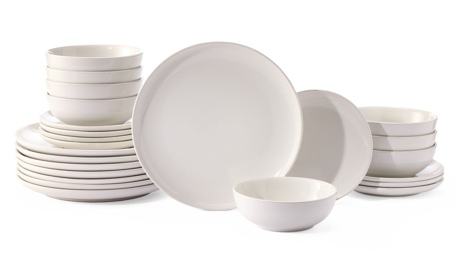 Essential Coupe Stoneware Dinnerware Set, Serves 8, 24-pc, Bright White F7U3 - product image 1