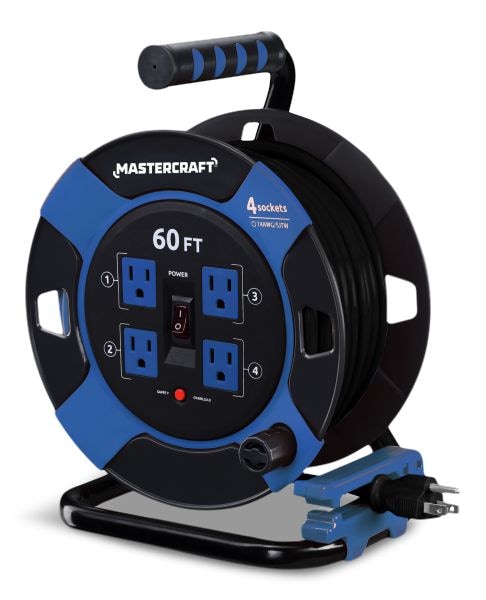 60-ft 10A Retractable Extension Cord Reel J3N4 - product image 1