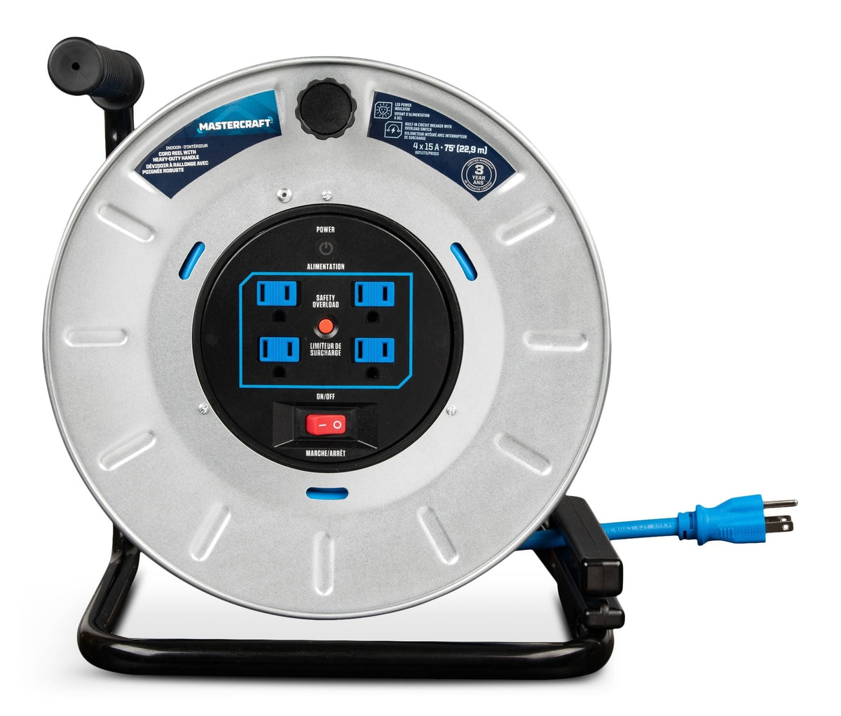 75-ft 15A Retractable Extension Cord Reel B9F5 - product image 2
