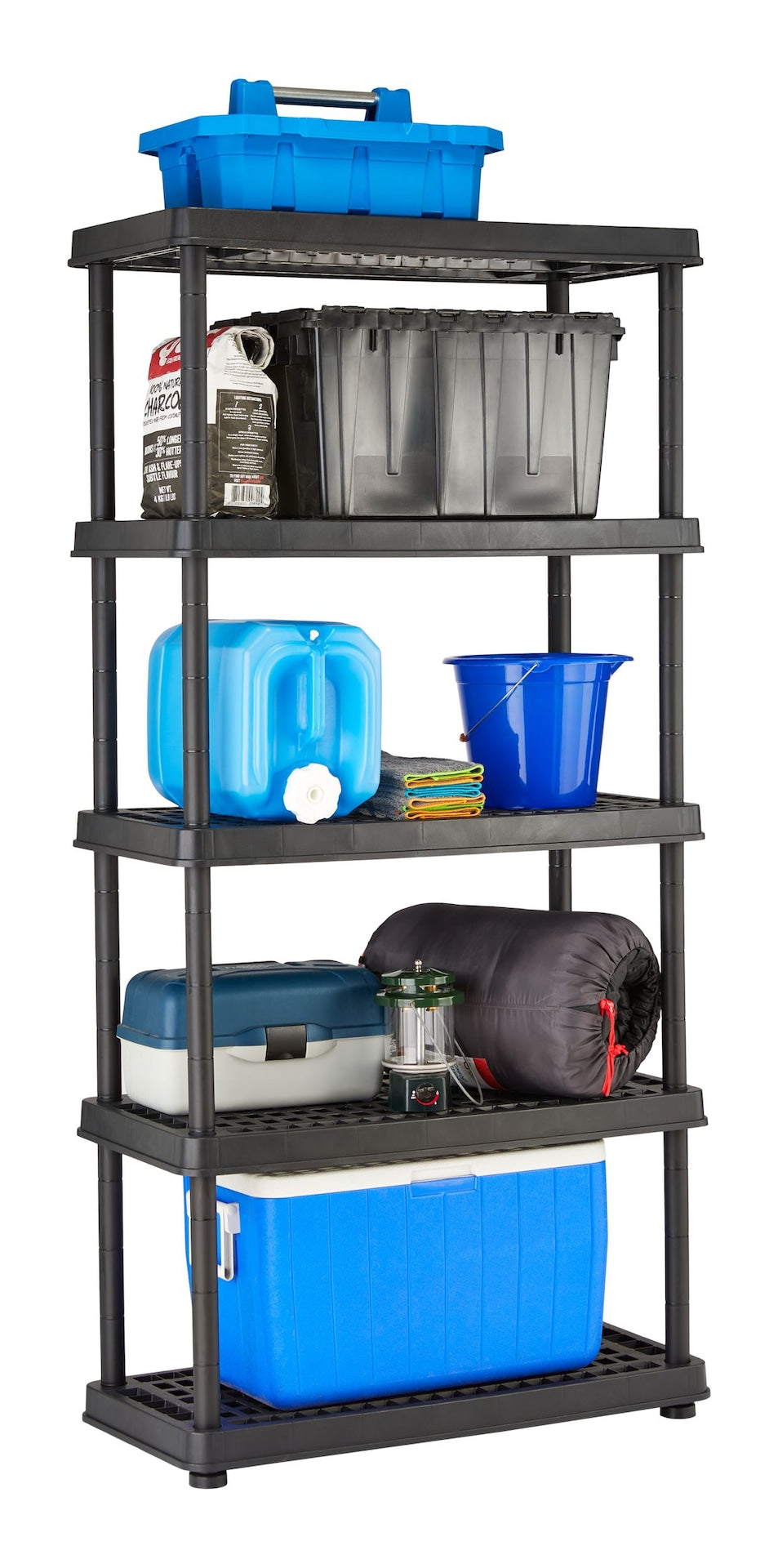 Adjustable 5-Shelf Resin/Plastic Storage Rack/Shelving Unit, 36 x 18 x 72-in B3Y4 - product image 6