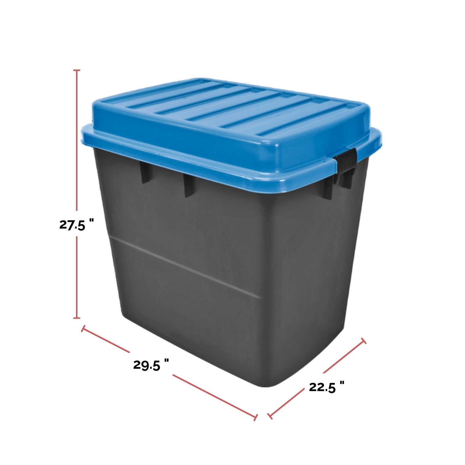 Heavy Duty Storage Box with Wheels and Latched Lid, 210-L, Black/Blue A0C9 - product image 2