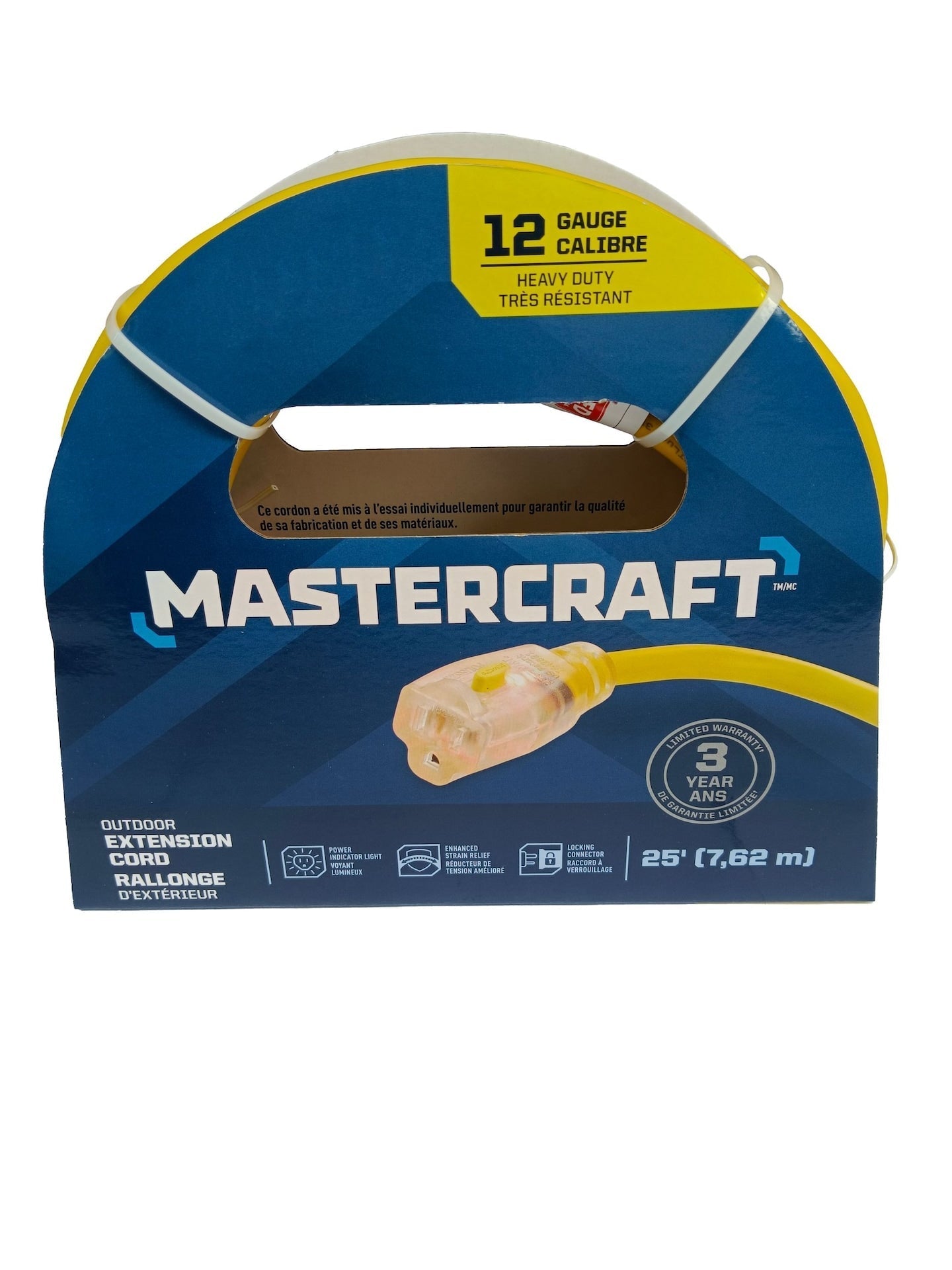 Outdoor Extension Cord with Grounded Outlet and Lighted End, Yellow M0J4 - product image 1