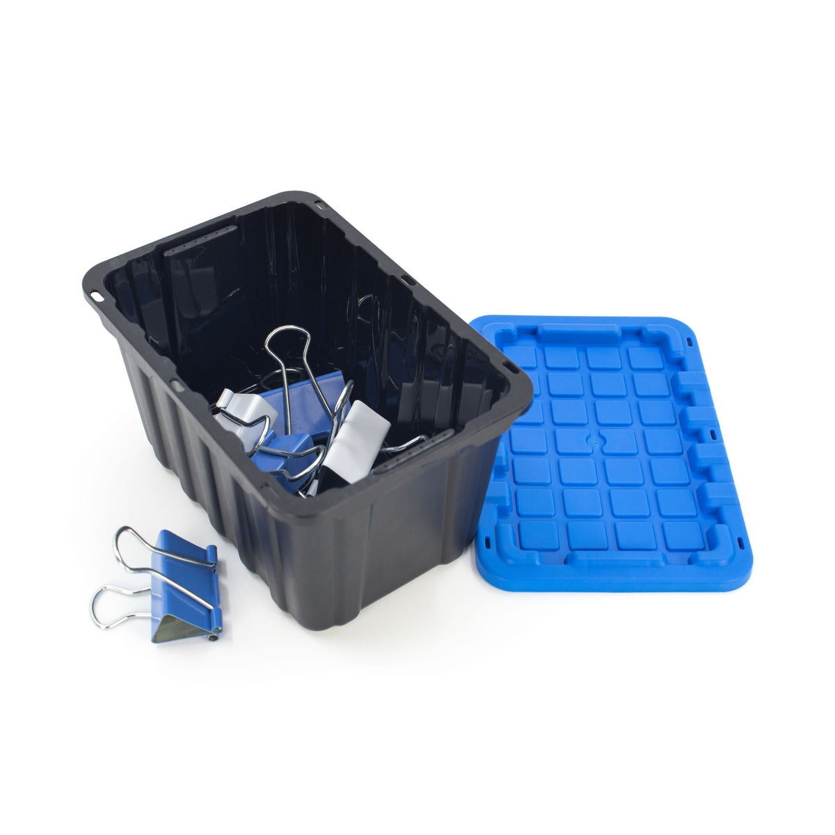 Tiny Heavy Duty Stackable Storage Tote with Lid, Black K0J1 - product image 7