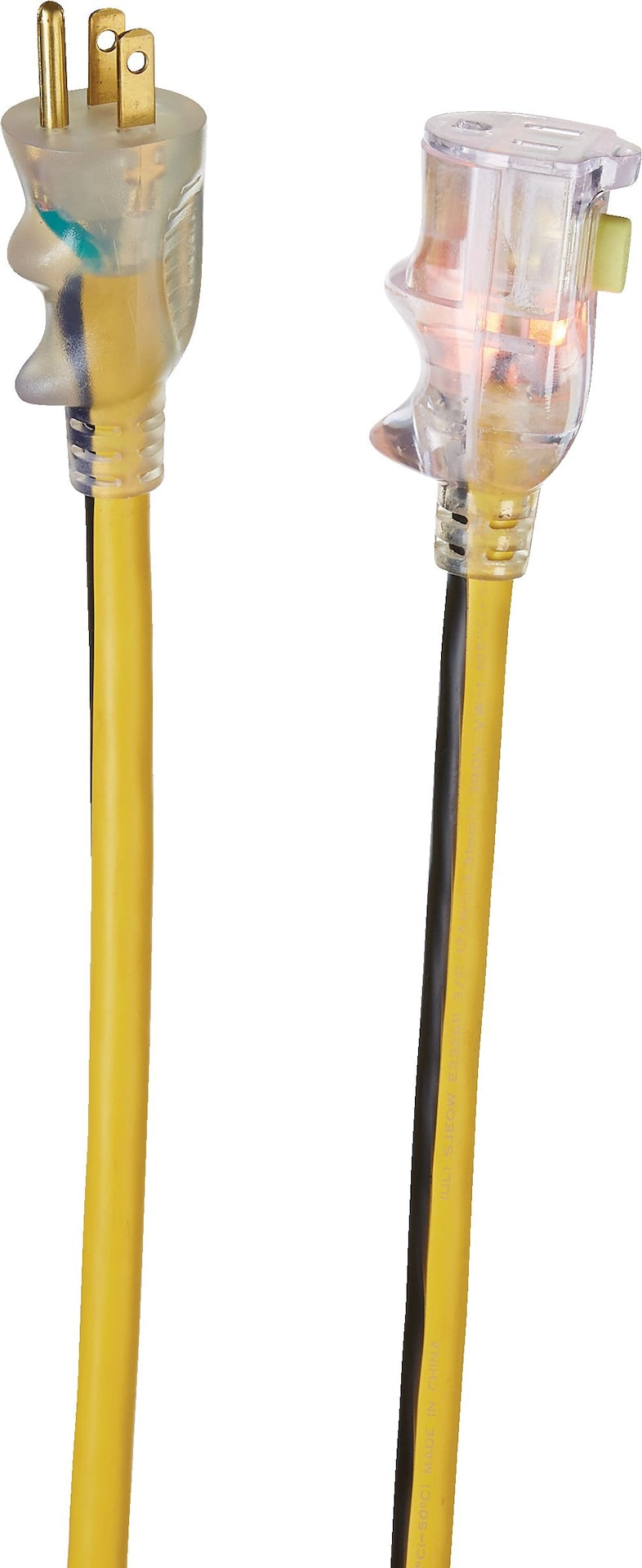 25-ft 12/3 Outdoor Extension Cord with Grounded Outlet, Lighted End and Locking Connector, Yellow/Black X4S1 - product image 4