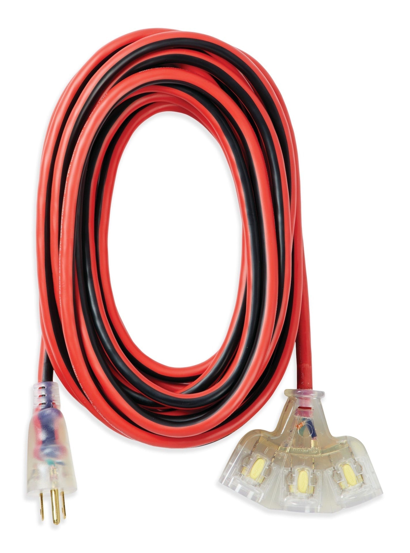25-ft 14/3 Outdoor Extension Cord with 3 Grounded Outlets, Lighted End and Locking Connector, Hi-Visibility C0P5 - product image 1