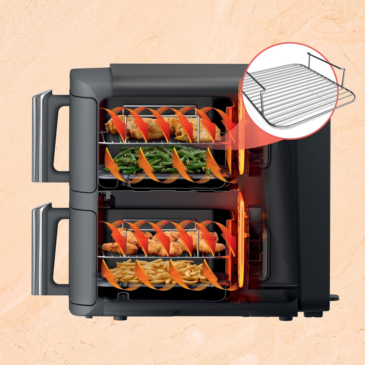 DoubleStack XL Multi-Rack Air Fryer with 2 Baskets & 6 Functions, 10-qt E5Q1 - product image 5