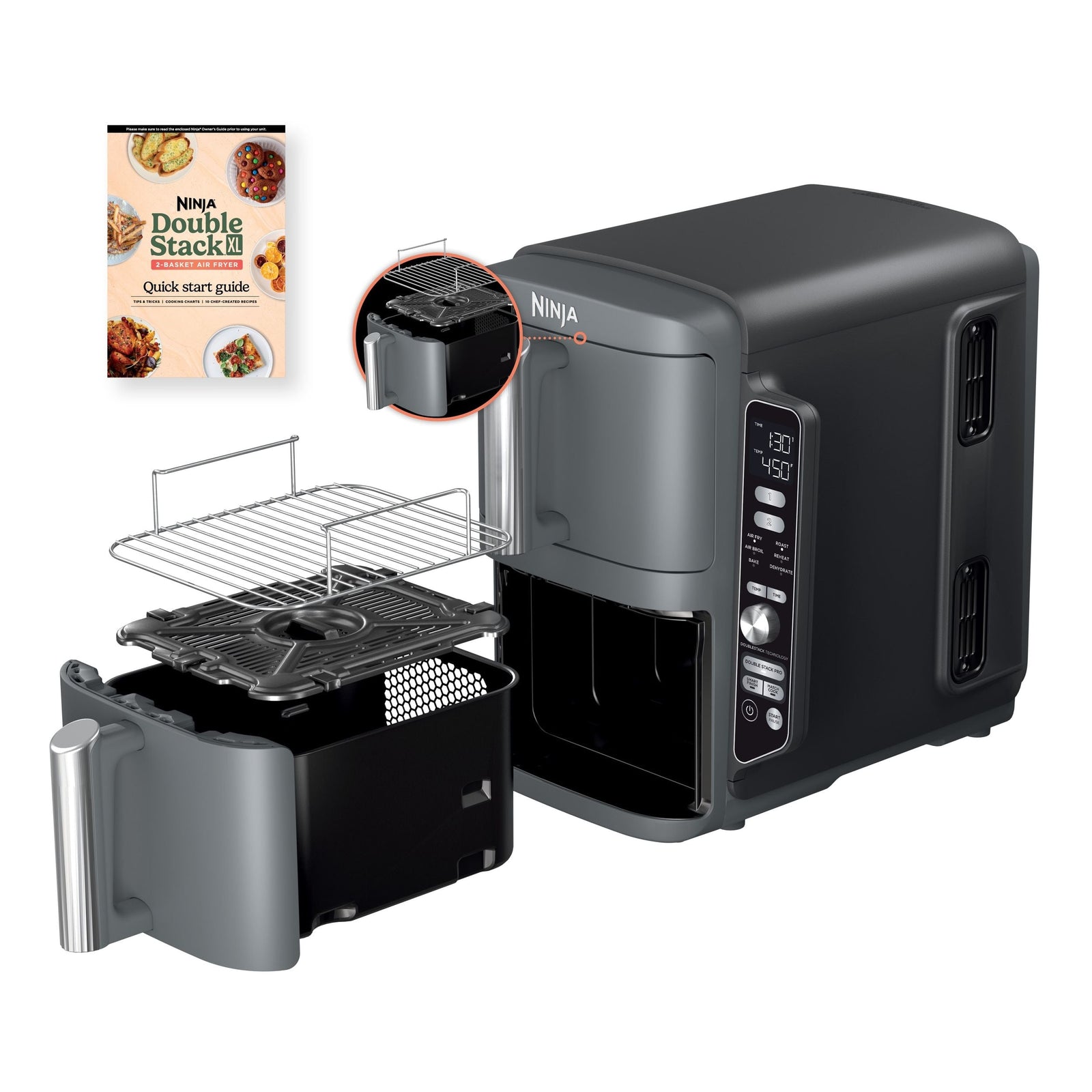 DoubleStack XL Multi-Rack Air Fryer with 2 Baskets & 6 Functions, 10-qt K5F1 - product image 6