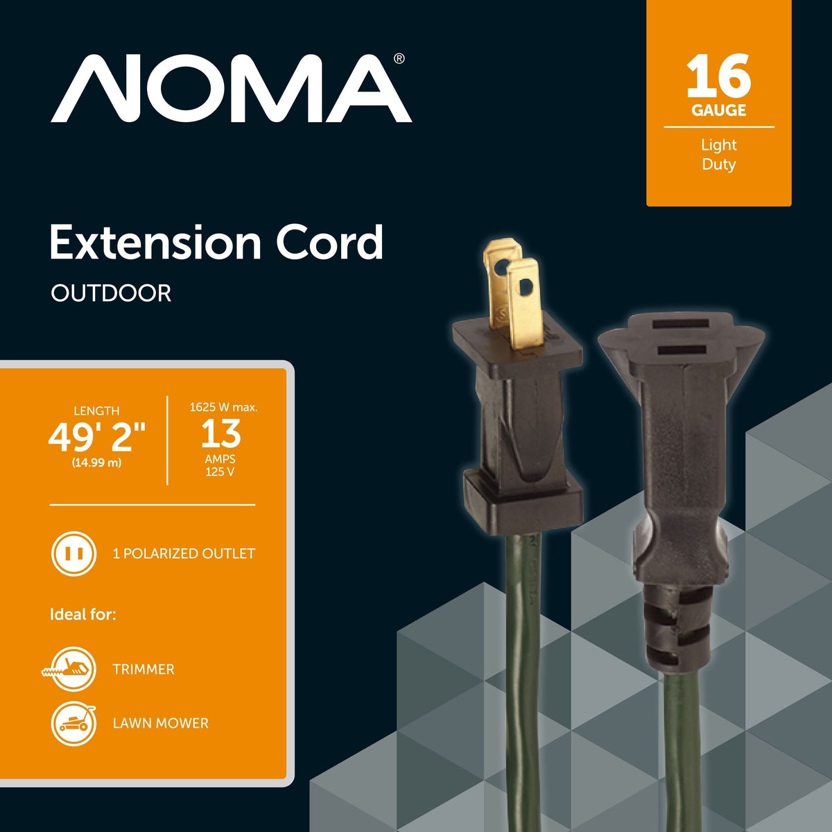 16/2 Outdoor Extension Cord, Flexible, 1 Outlet, Green E8L0 - product image 1