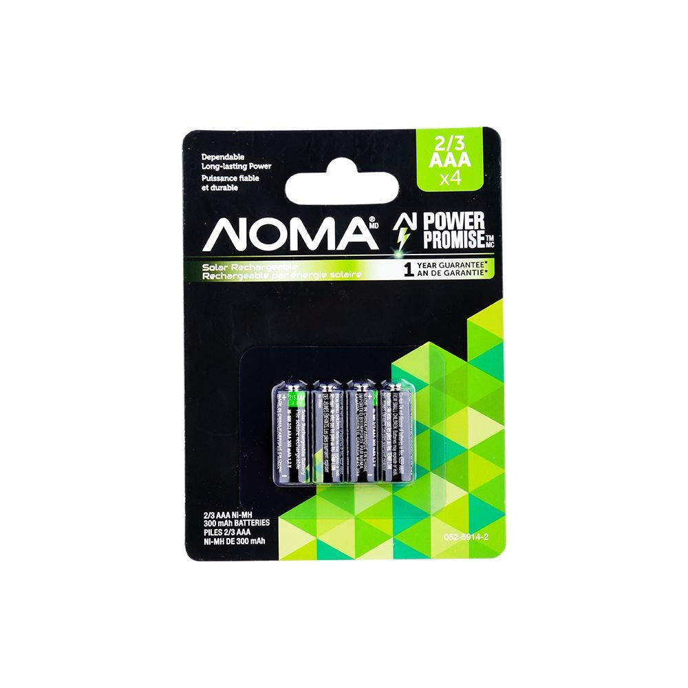2/3 AAA Ni-MH 200mAh Rechargeable Batteries for Solar Lights, 1.2V, 4-pk H8P1 - product image 2