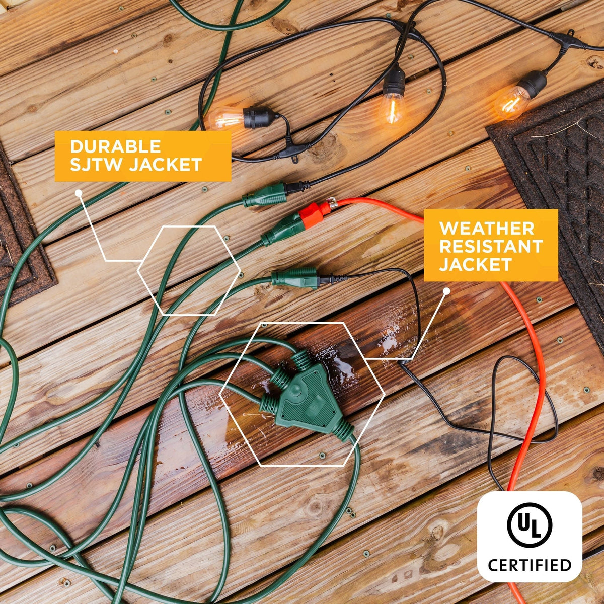 28-ft Outdoor 3-Split Extension Cord V8N4 - product image 4