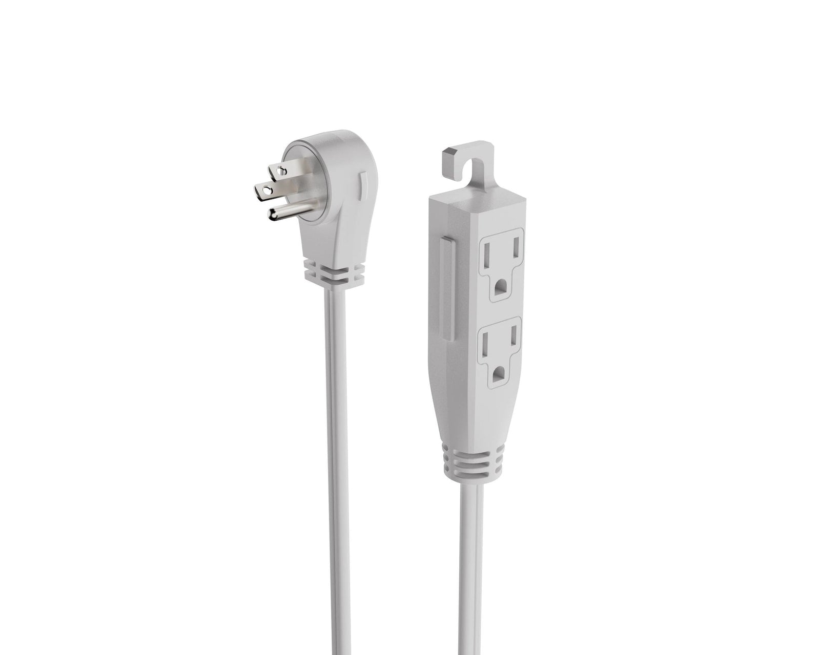 3-ft 3-in 16/3 Indoor Extension Cord with Right Angle Plug, 3 Grounded Outlets, White Z0L8 - product image 2