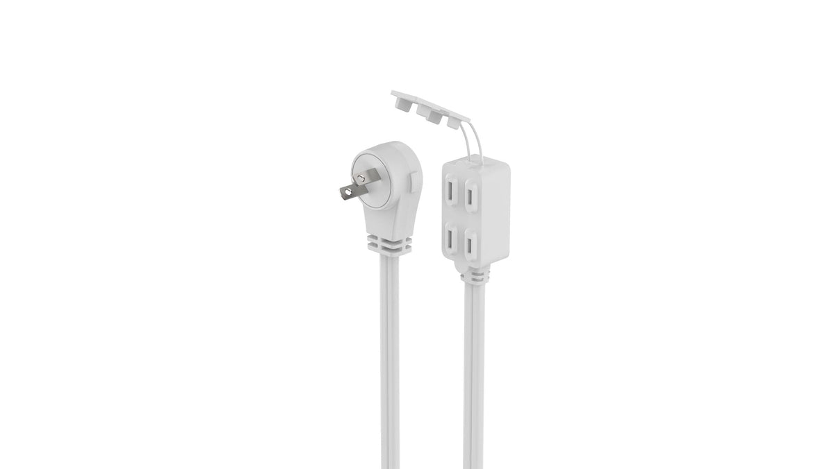 8-ft 2-in 16/2 Extension Cord, Flat plug, 3 Outlets, White T1E2 - product image 2