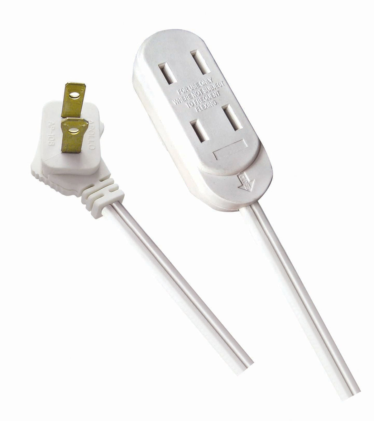 8-ft 2-in 16/2 Extension Cord, Flat plug, 3 Outlets, White J6S4 - product image 3