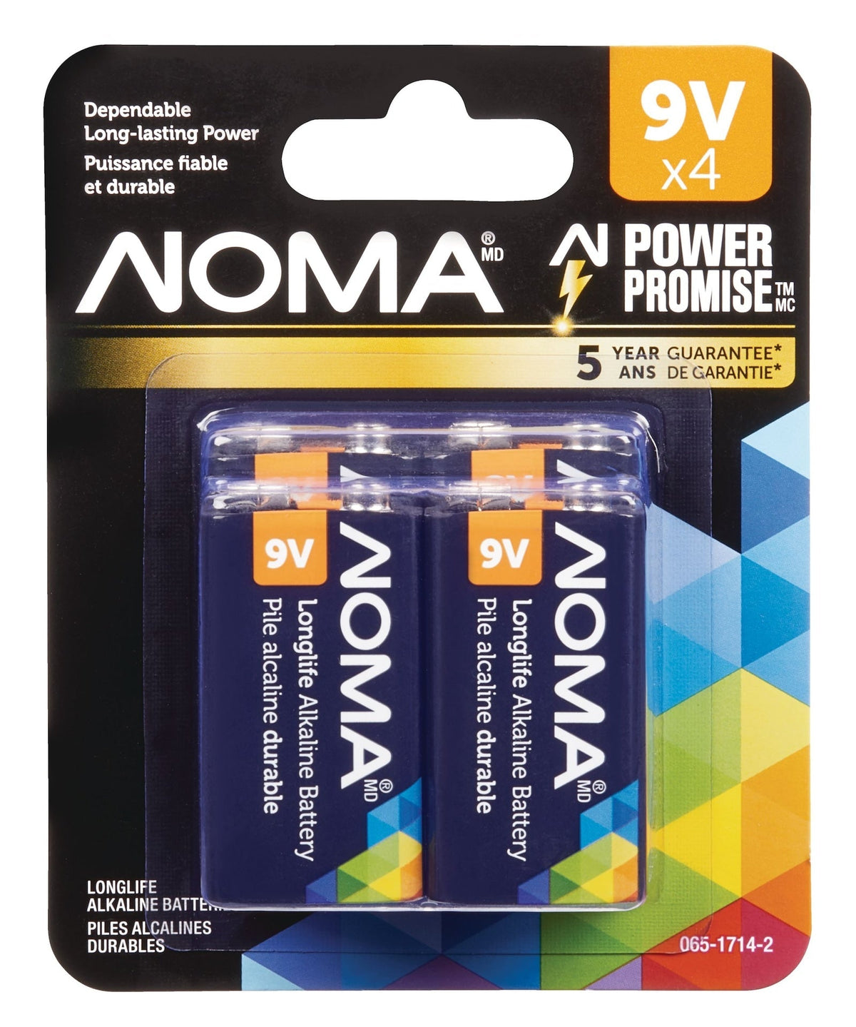 9V/9 Volt Alkaline Batteries, All Purpose, Long Lasting, 4-pk H2K3 - product image 1