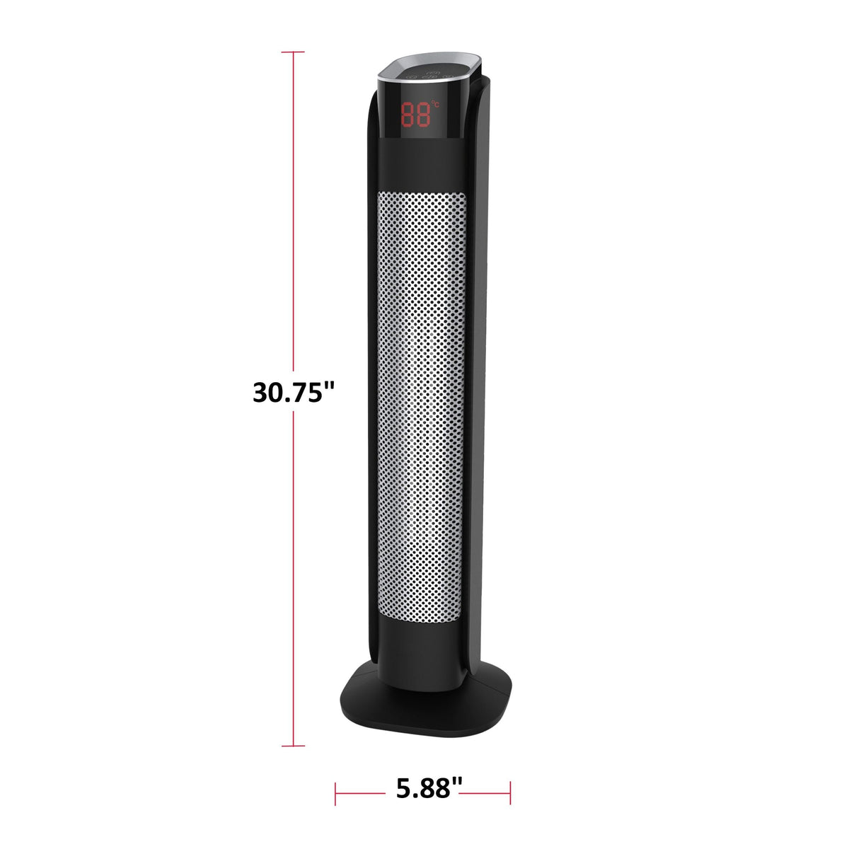 Oscillating Tower Ceramic Heater withRemote Control & Thermostat, 1500W, Black, 30-in O9Y1 - product image 7