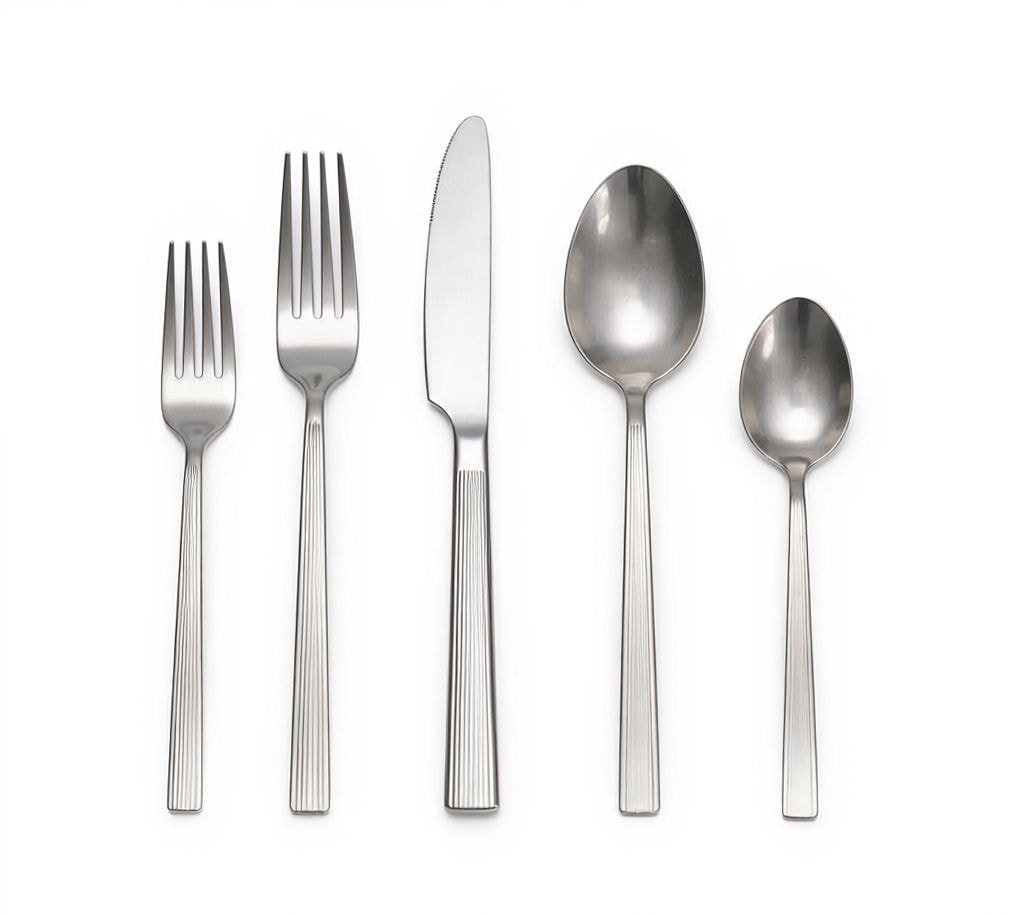 Pinette Refined Rib Mirror Finish Stainless Steel Flatware Set, Serves 12, 60-pc N8J2 - product image 1