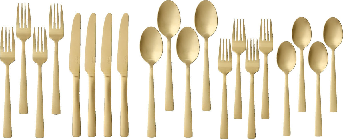 Summerside Champagne Matte Stainless Steel Flatware Set, Serves 4, 20-pc L7R4 - product image 4